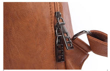 Load image into Gallery viewer, Women's Leather Anti Theft Backpack