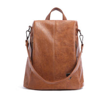 Load image into Gallery viewer, Women's Leather Anti Theft Backpack