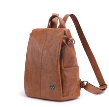 Load image into Gallery viewer, Women's Leather Anti Theft Backpack