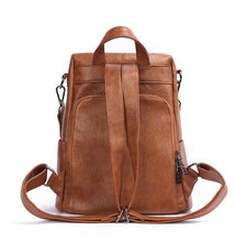 Load image into Gallery viewer, Women's Leather Anti Theft Backpack