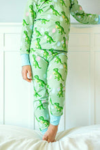 Load image into Gallery viewer, Dinosaur Pajamas, Youth Pajamas, Toddler Pajamas, Baby Pajamas
