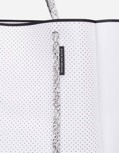 Load image into Gallery viewer, Cityscape mark II neoprene tote bag in white with blended rope
