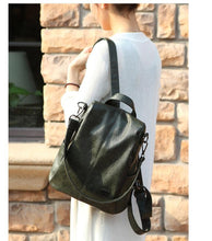 Load image into Gallery viewer, Women's Leather Anti Theft Backpack

